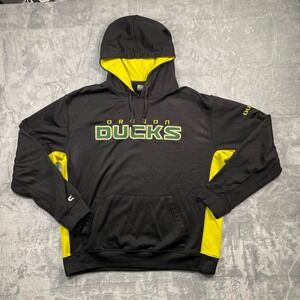 Oregon Ducks Colosseum Hooded Sweatshirt Black Yellow Embroidered Mens XL